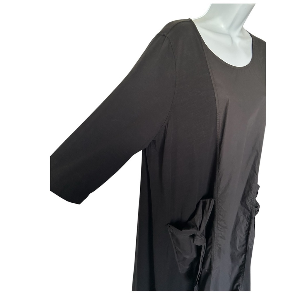 NWT Cheyenne Black Dress Oversized Avant Garde Artsy Minimalist Lagenlook XS - Picture 3 of 11